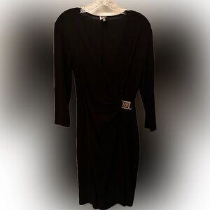 Anne Klein Classic Black Wrap Dress Sz 4
